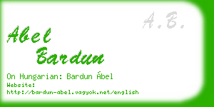 abel bardun business card